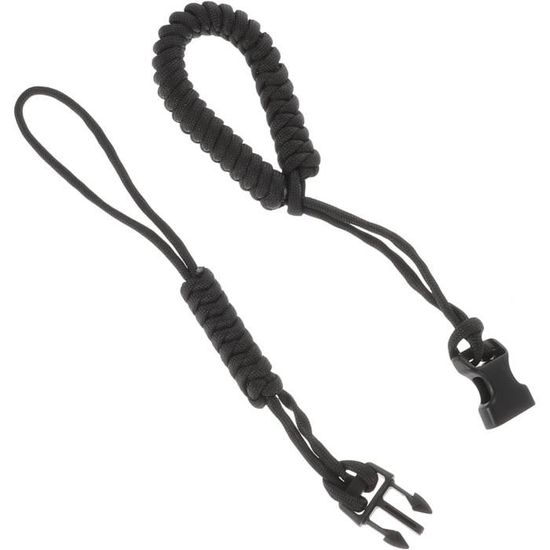 Dragonne Poignet Pour Appareil Photo VKO - Sangle En Nylon Et Cuir Microfibre, Longueur 20 Cm Réglable, Noir, Légère (11 G)