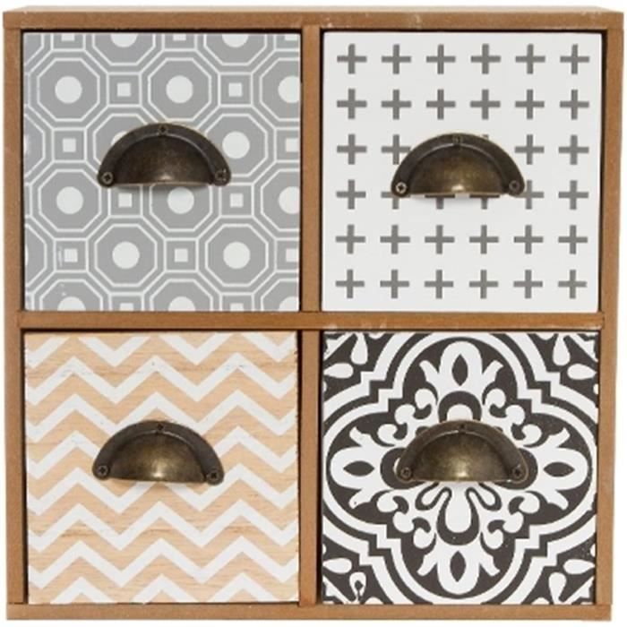 Mini commode en bois style rétro[953] - Cdiscount Maison