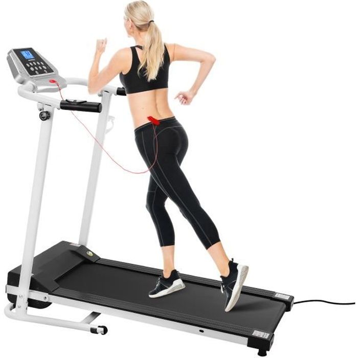 BESPORTBLE Tapis de course - 1-10 km-h-Poids maximum - 100 kg - Blanc