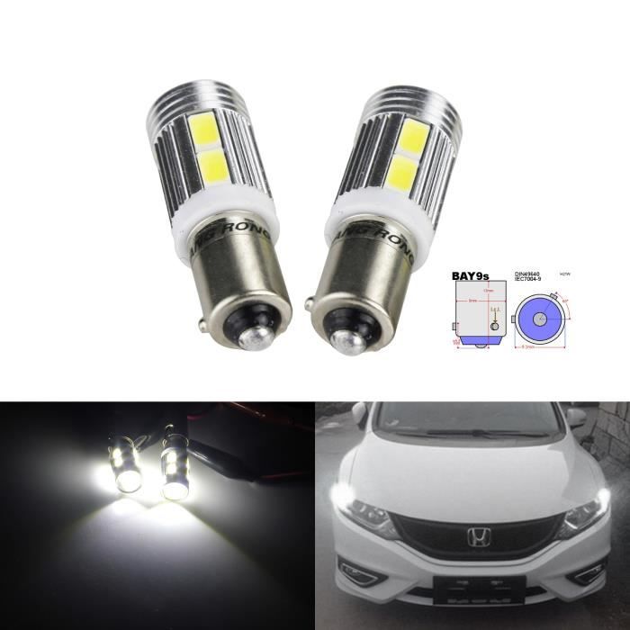 ANGRONG 2x 435 H21W BAY9S bayonet 10 SMD 5630 LED Ampoules Voiture Veilleuses Feu de Position Jour Feux Diurnes Blanc Xenon 6000K
