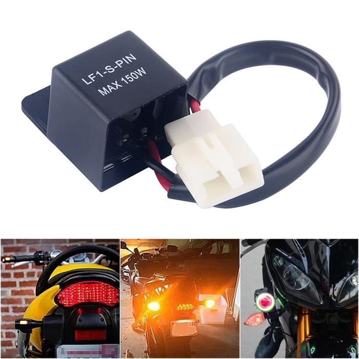 Relais de Clignotant Relais Clignotant Electronique à 2 Broches LED Automatique universel 12V Flasher Relais Moto Cligno-TIM