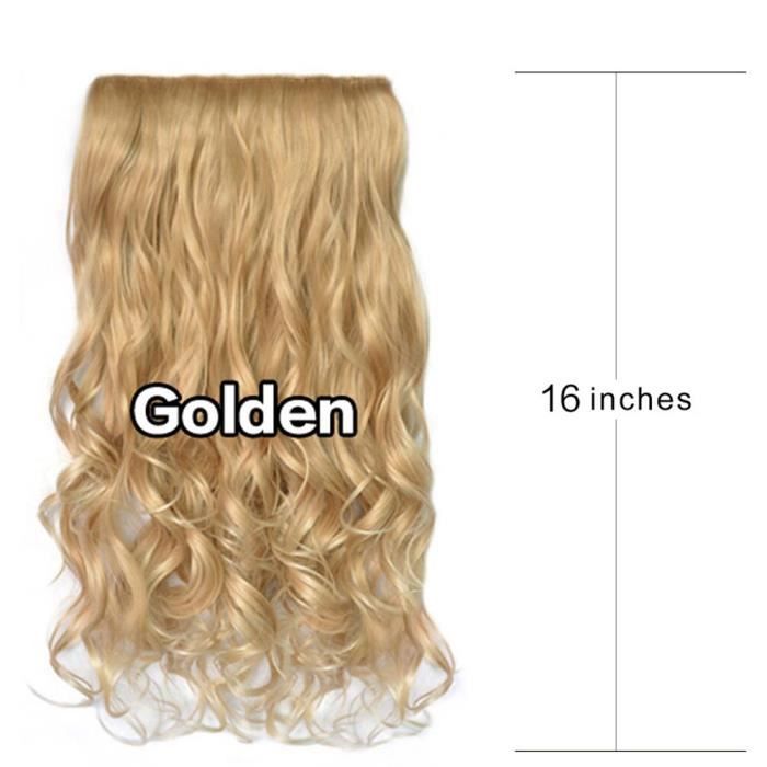 1Pc 5 Clip Mode Dans Les Extensions De Cheveux Bouclés Jolie Femme Fille Bouclée Perruque Cheveux_1897