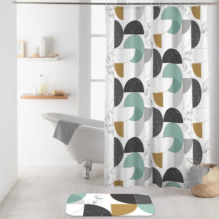 Rideau de douche Geo Marbre bl