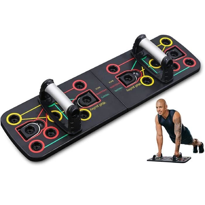 Planche à Pompes 13-en-1 tableau de Musculation Multifonction avec Support et Bande Résistance, Entraînement à la Maison - P13