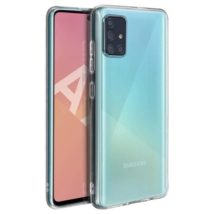Coque Samsung Galaxy A71 Silicone Flexible Angles Renforcés Fin Transparent Blanc