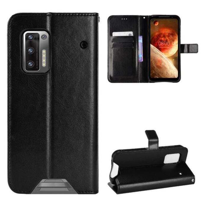 Etui Coque Doogee S97 Pro PU Cuir avec protection antichoc Support fonction Pochette Housse Doogee S97 Pro - Noir