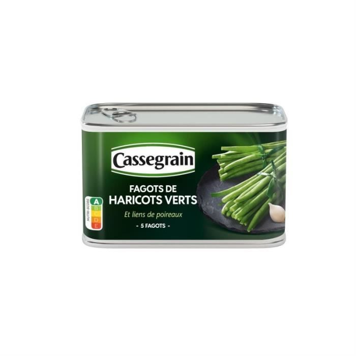 CASSEGRAIN - Fagots De Haricots Verts Extra Fins Et Son Lien De Poireau 220G - Lot De 4