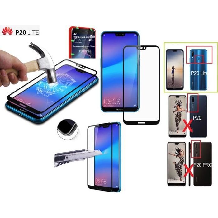 Vitre 3D incurvée Total Ecran protégé HUAWEI P20 LITE