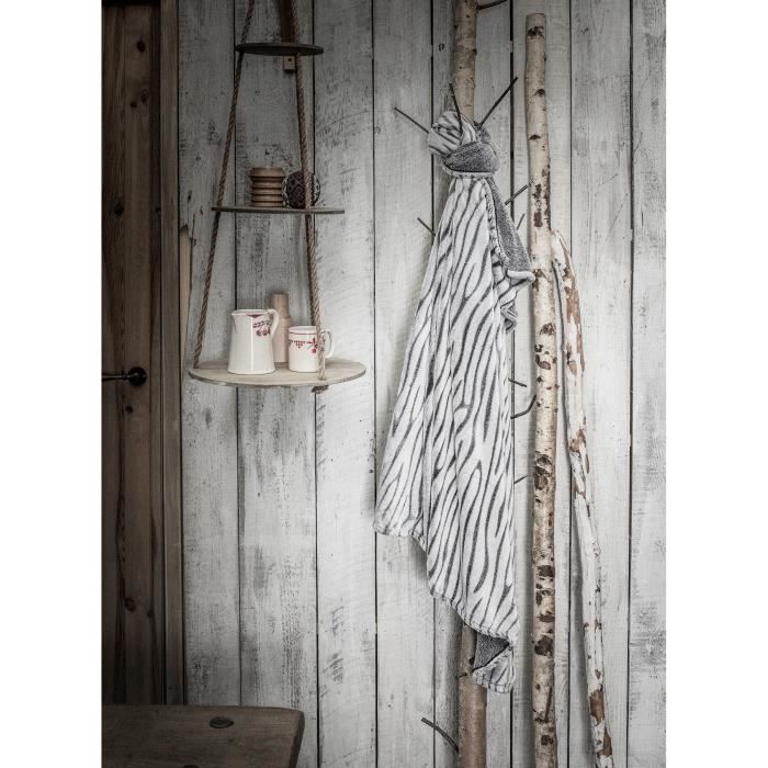 TODAY Plaid Ecorce Chalet - 125 x 150 cm - Gris givré