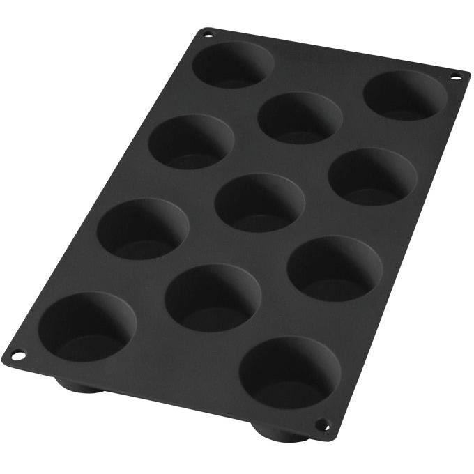 Moule gourmet 11 mini-muffins - silicone, noir