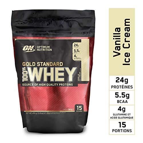 Optimum Nutrition Gold Standard 100% Whey Protéine en Poudre avec Whey Isolate, Proteines Musculation Prise de Masse, Vanille Crème