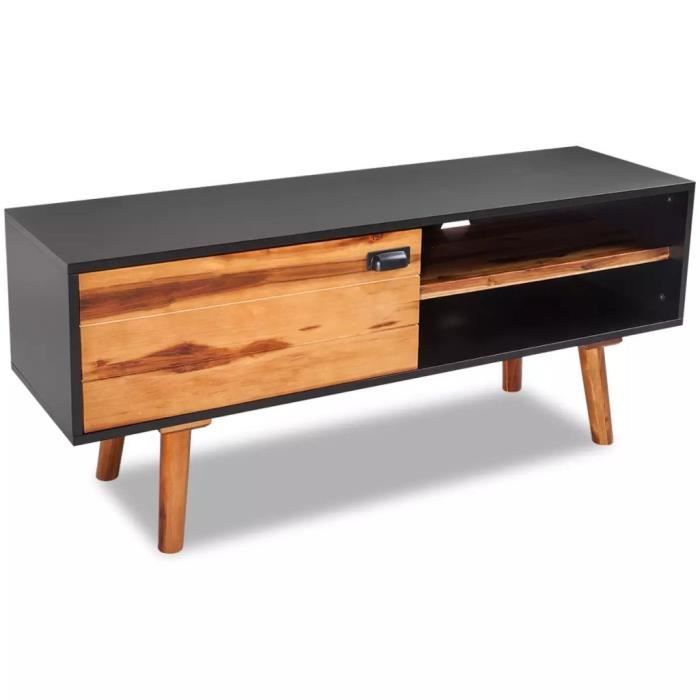 Haute qualité Luxueux Magnifique Economique Meuble TV Bois d'acacia massif 120 x 35 x 50 cm