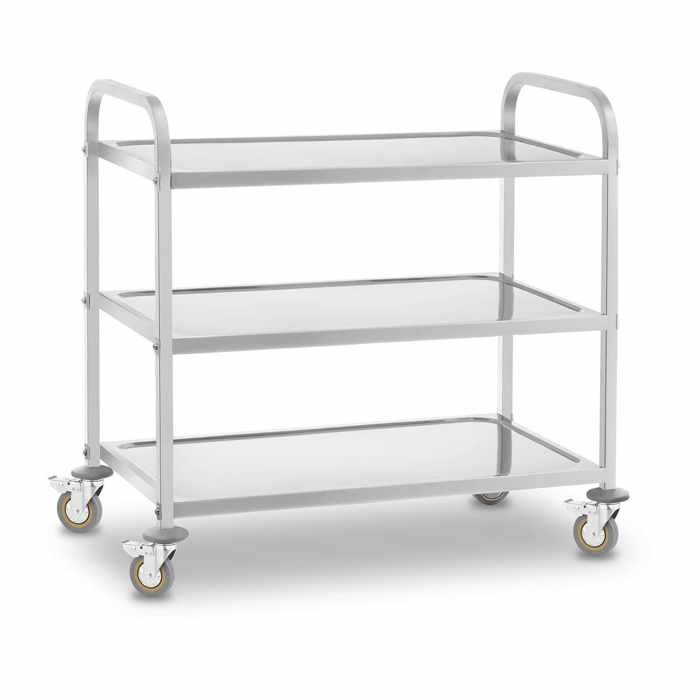 Chariot de service 3 plateaux Royal Catering 101x55x965cm Espacement étagères 28cm Épaisseur étagères 3cm RCSW 3