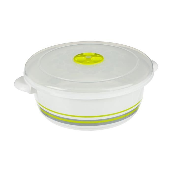 Secret de Gourmet - Cocotte micro ondes 2L D, 23 x H, 8 cm Vert
