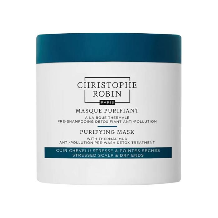 Masque pré-shampooing - CHRISTOPHE ROBIN - Boue Purifiante - 250ml - Détoxifiant - Tous types de cheveux
