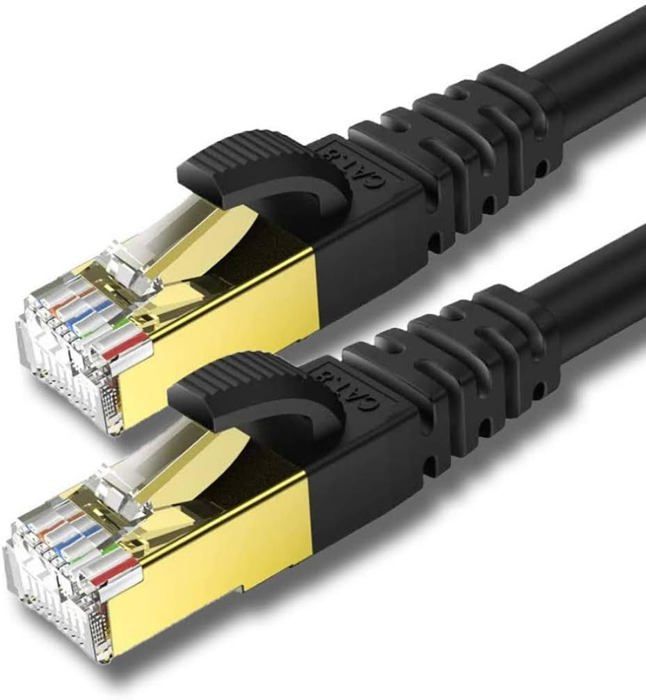 Câble Ethernet Cat 8, 10 M, Haut Débit, Robuste 26 Awg Cat8, 40 Gbit-S, 2000 Mhz Avec Connecteur