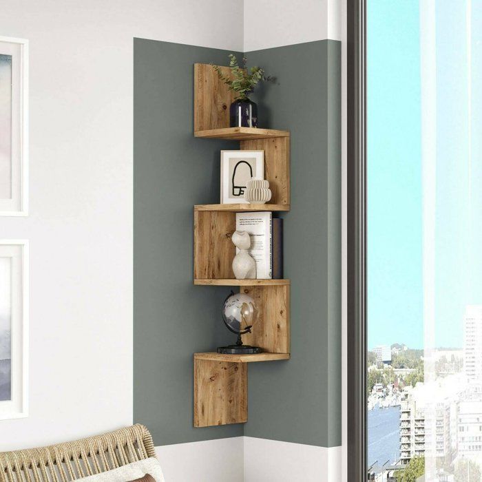 Étagère Pawan 22 x 22 x h 117 2 cm chêne Panneau effet bois Étagère Pawan 22 x 22 x h 117 2 cm chêne Panneau effet bois