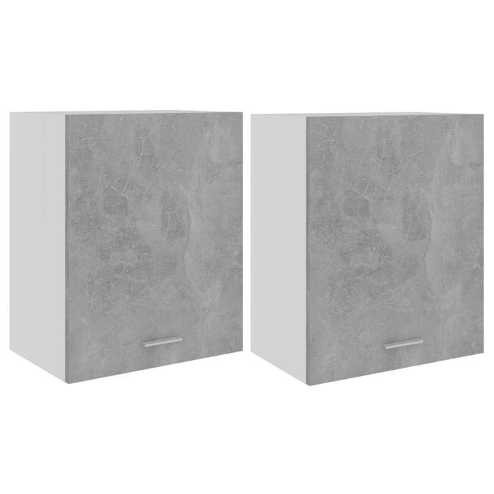CLOUD Armoires suspendues 2 pcs meuble bas cuisine armoire rangement de cuisine Gris béton Bois d’ingénierie CHYNEW8021045