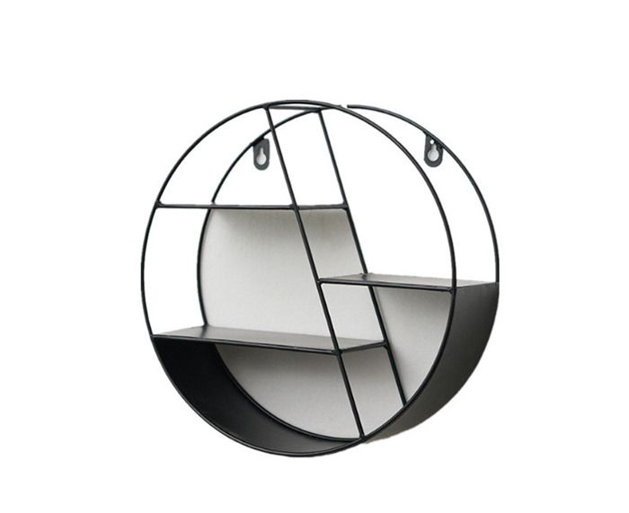 Étagère ronde en fer à grille étagères combinées support mural suspendu rangement chambre à coucher décorations pour la mai