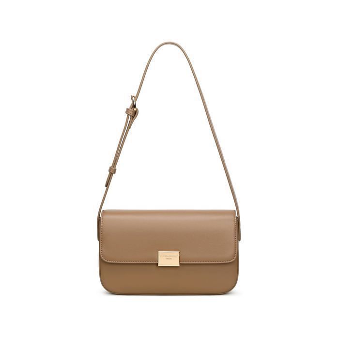 David Jones - Sac bandoulière avec rabat Cuir PU Femme - Marron Taupe