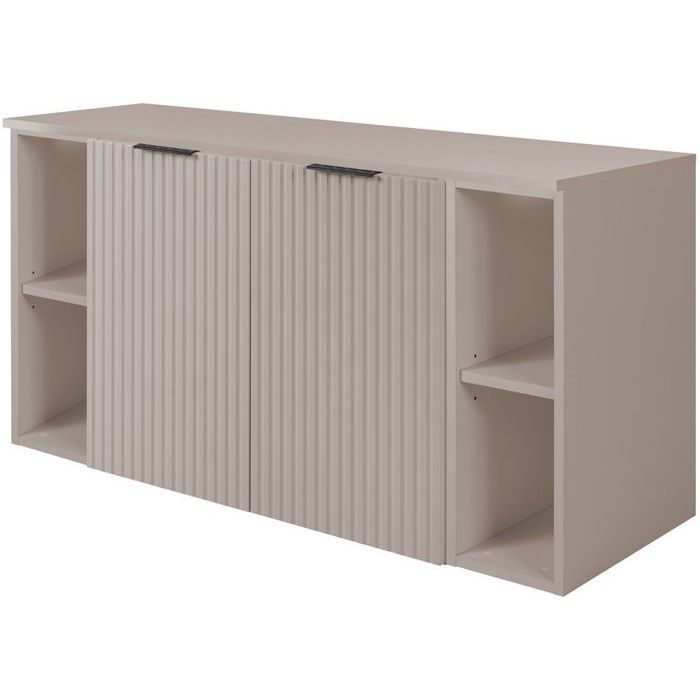 Meuble de Salle de Bain Suspendu Sous Vasque à 2 Portes avec 2 Étagères Extensions et Plan FLOW – Cachemire – 120 cm Meuble de Salle de Bain Suspendu Sous Vasque à 2 Portes avec 2 Étagères Extensions et Plan FLOW – Cachemire – 120 cm