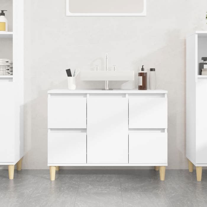 SALE 2025Meuble bas sous évier - Meuble dévier blanc 80x33x60 cm - bois dingénierie2457 Kg 7373