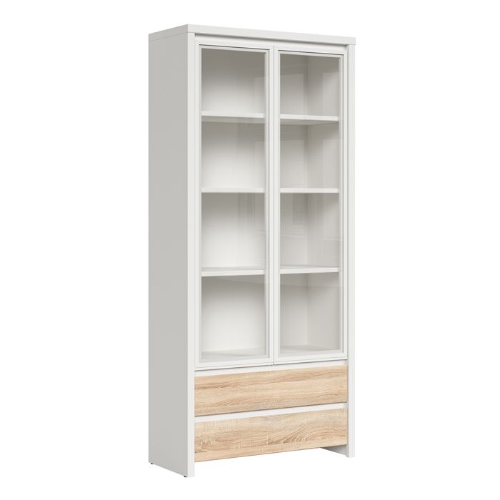 Vaisselier 2 portes 2 tiroirs Petits-meubles - Soren - 90 x 40 5 x 200 5cm - Bois et Blanc Vaisselier 2 portes 2 tiroirs Petits-meubles - Soren - 90 x 40 5 x 200 5cm - Bois et Blanc