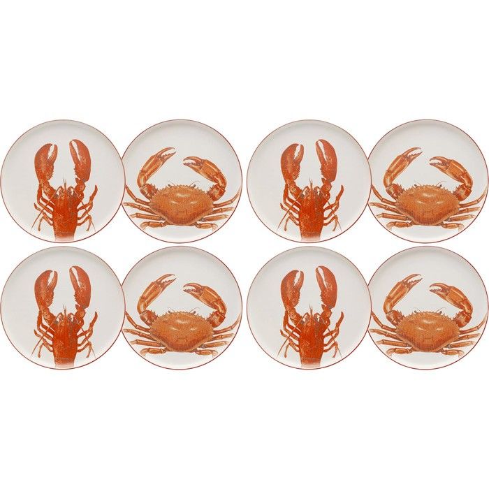 Assiettes crustacés 27cm set de 8 Kare Design