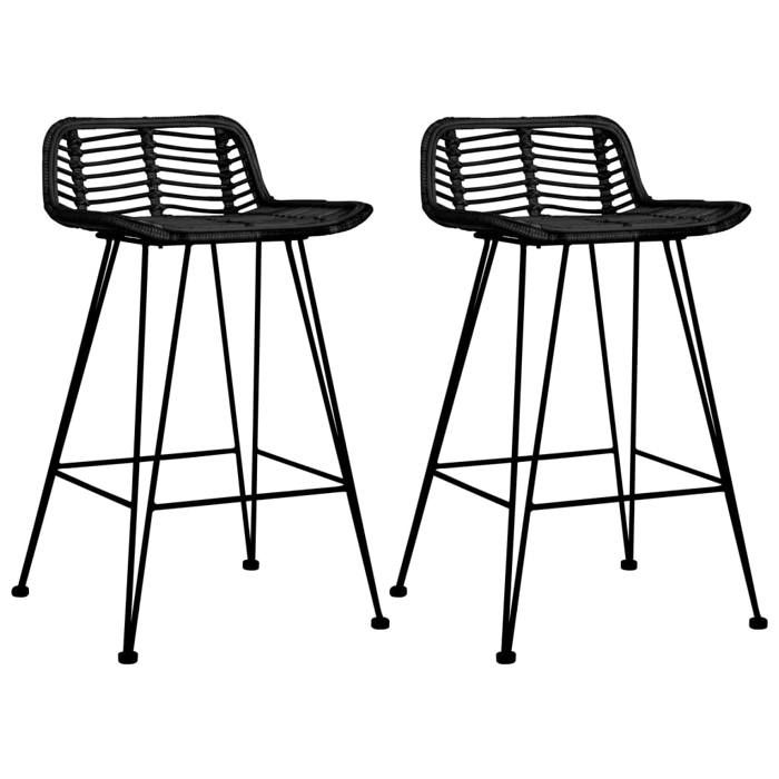 SALE 2025Chaises de bar - lot de 2 - Tabourets de Cuisine - noir Rotin - 46x48x79 cm1464 Kg 5689