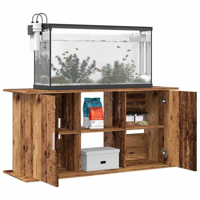 Meilleurs prix pour Elégant Support pour aquarium - Pieds Robustes - vieux bois - 121x41x58 cm - bois dingénierie &1916651