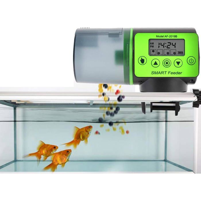 Comparer les prix de Automatique Distributeur Nourriture pour Poissons avec Minuterie et LCD pour Aquarium YYV