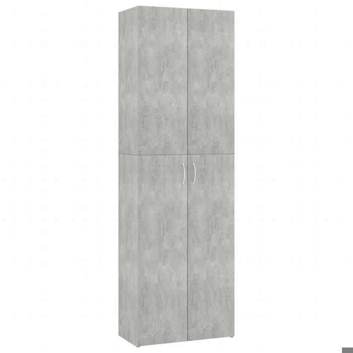 Gris Armoire de bureau Caisson de Bureau CLARENCE Gris béton 60x32x190 cm Bois dingénierie LV1213