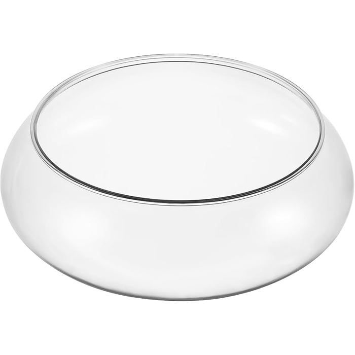 Bocal à Poisson en Plastique Transparent - Vase à Fleurs Large Ouverture Terrarium Rond pour Betta SOUS MEUBLE