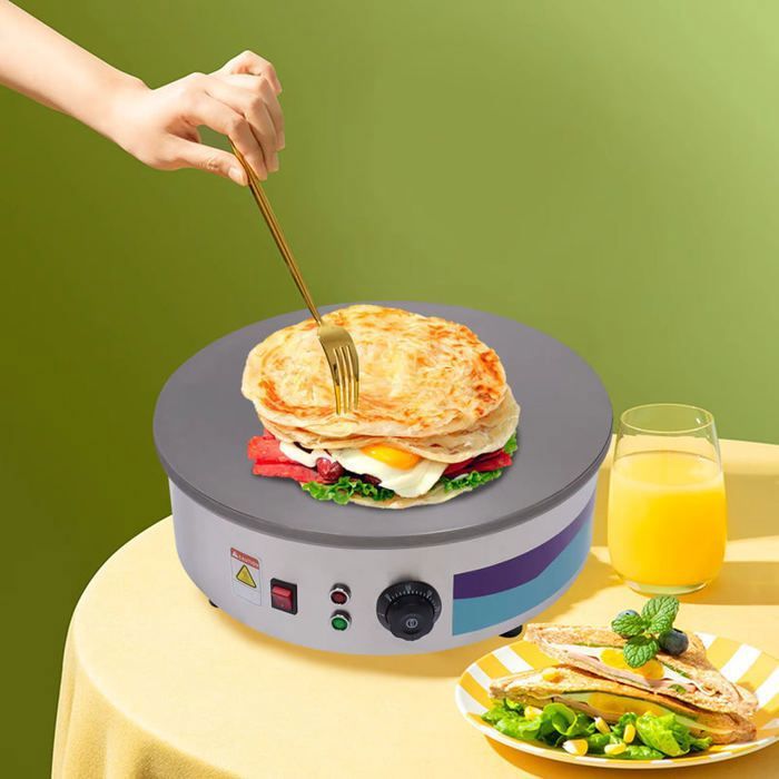Crêpière électrique 45 cm professionnelle Plaque chauffante 220V Appareil à crêpes pancakes et galettes Usage maison et commercial