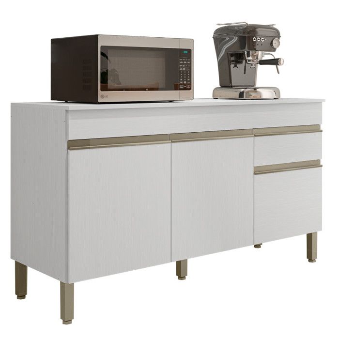 Buffet Bas 3 Portes 1 Tiroir Blanc 5 Niches L 150 H 86 P 53.3 cm - L 150 x l 53.3 x H 86 cm Buffet Bas 3 Portes 1 Tiroir Blanc 5 Niches L 150 H 86 P 53.3 cm - L 150 x l 53.3 x H 86 cm