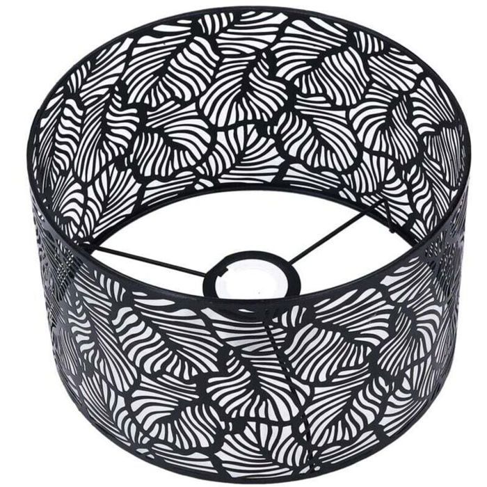 Abat-jour moderne - PZCC - Style simple - Transmission lumineuse fine - Motif creux - Diamètre 25 cm - Hauteur 16 cm