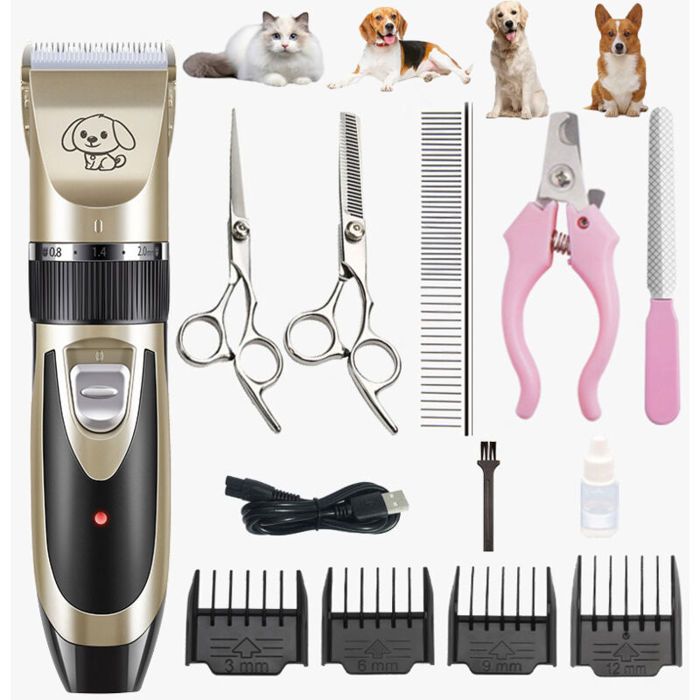 Tondeuse pour animaux - Unbrand - Rechargeable - Accessoires inclus - Lames amovibles - Lames lavables