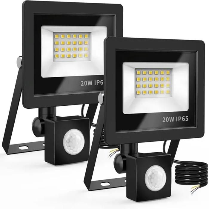 Projecteur LED Exterieur Detecteur de Mouvement 20W 24 LED Projecteur IP65 Etanche 6500K 220v Spot (Paquet de 2) -LAN