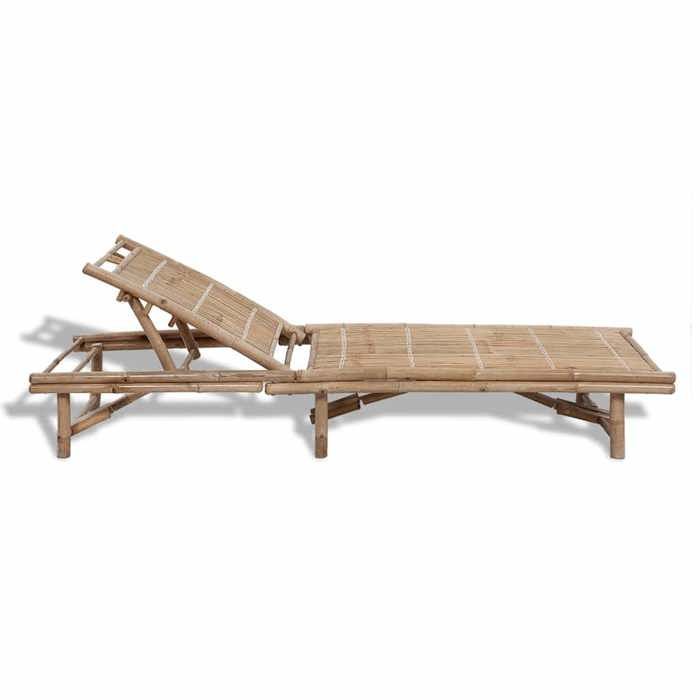Chaise longue moderne（1 pc)- Fauteuil dextérieur - Bambou（Charge maximale : 110 kg） dpn37d