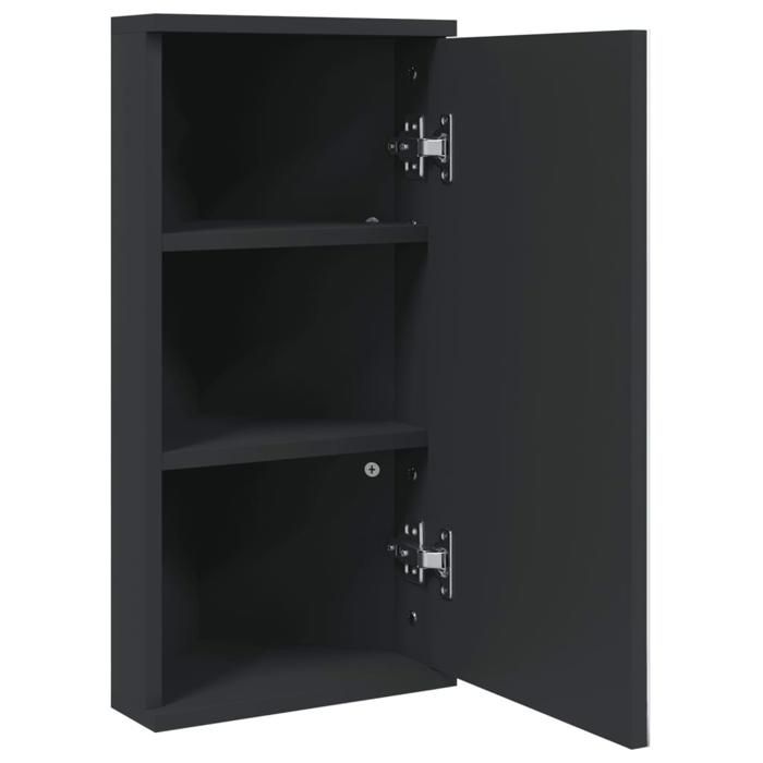 Magnifique Armoire de bain à miroir dangle noir 30x24x60 cm - design polyvalent - pour maison - Noir 9.5 kg 2026_844204