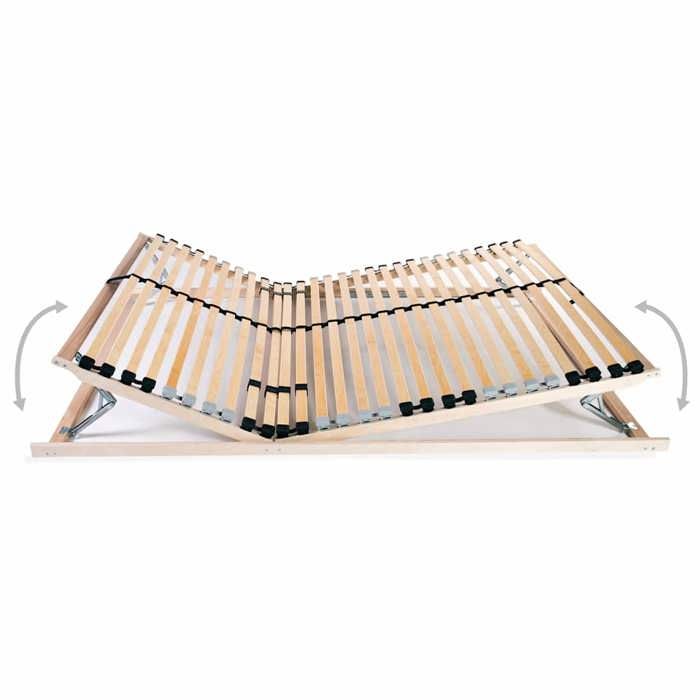 Sommier à lattes sans matelas avec 28 lattes 7 zones - Caoutchouc - Réglable - Renforcé - 140x200 cm - V3