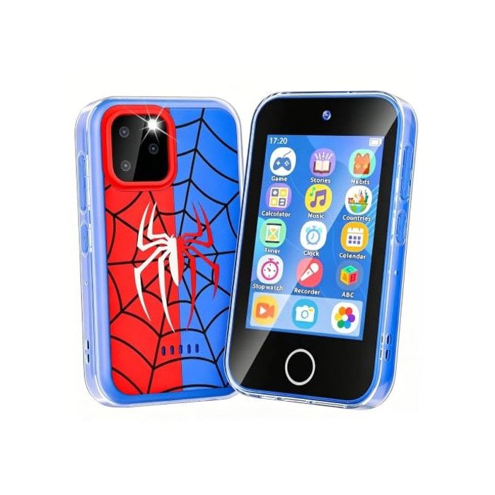 Telephone jouet enfant - GENERIQUE - Araignée - Écran tactile 3 5 - Sécurisé sans Wi‑Fi - 2 APN - Batterie 1000 mAh