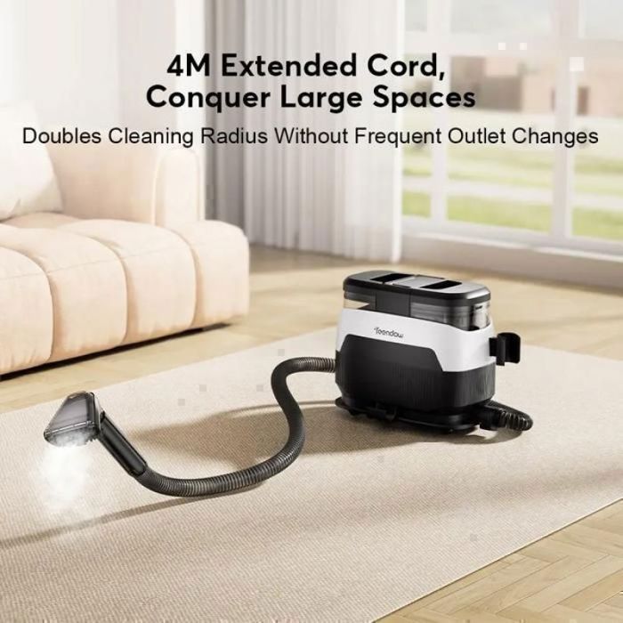 Nettoyeur détacheur puissant 3-en-1 Teendow C6 MAX adapté tissus tapis vapeur 1650W aspiration 12000Pa doubles rése