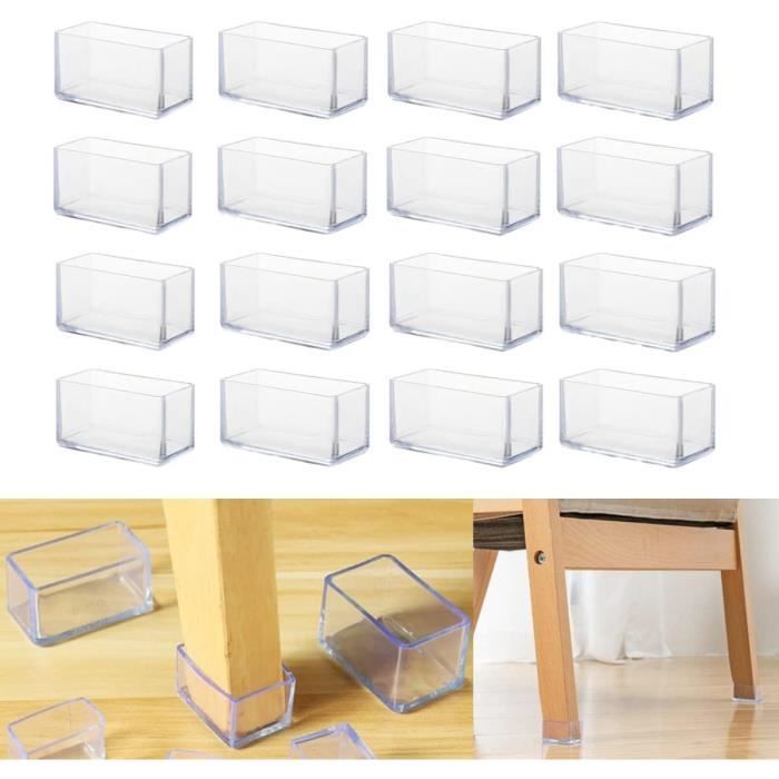 16 PCS Casquette Pieds De Chaise Silicone Chaise Casquette Pieds Rectangulaire 25*35mm
