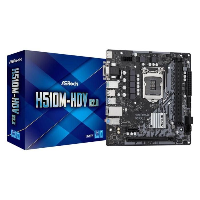 Carte Mère – ASROCK – H510M-HDV/M – Intel 10e/11e Génération – DDR4 jusquà 3200MHz – PCIe 4.0 x16