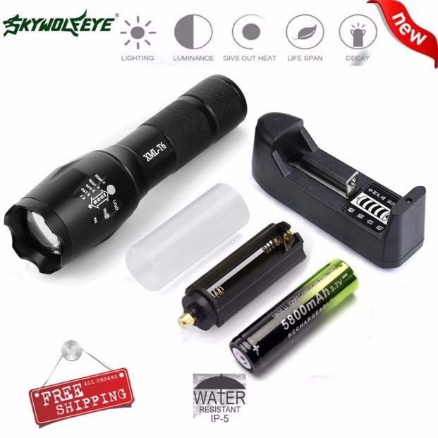 Lampe torche G700 X800 LED Zoom militaire Niveau tactique +batteries + chargeur + Boîte - Lampes (10174961