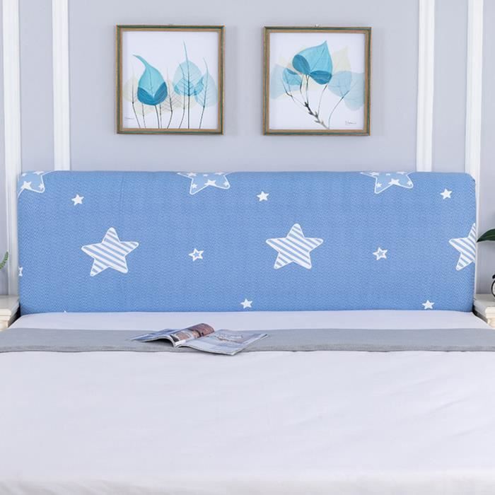 Housse De Tête De Lit Extensible Coton Beige 160cm - Protecteur Anti-Poussière Et Anti-Usure