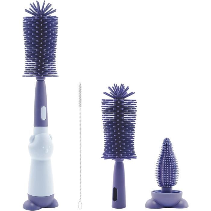Kit De 3 Brosses à Bouteille En Silicone - Nettoyage Biberons, Gourdes, Tasses, Vases