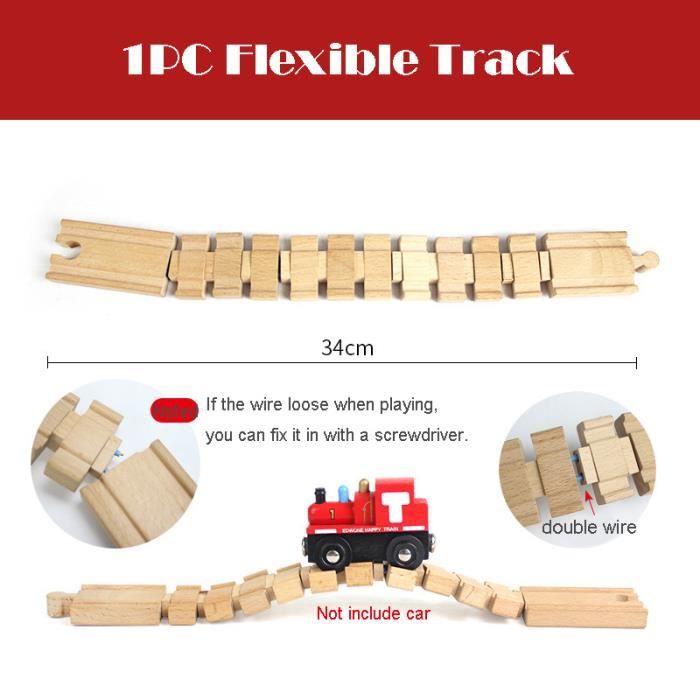 Connecteurs Pour Voie De Train En Bois Construction éducative interactive | Pièces adaptatrices pour voie ferrée pour garçons filles intérieur aire de garderie