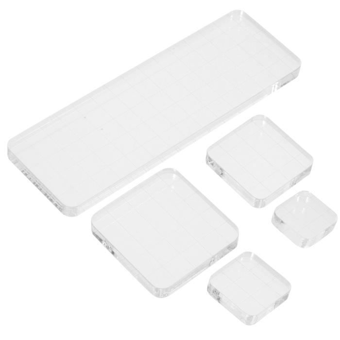 12 Blocs Acrylique Pour Tampon - Avec Grille, 10 Tailles, Pour Scrapbooking, Cartes, DIY